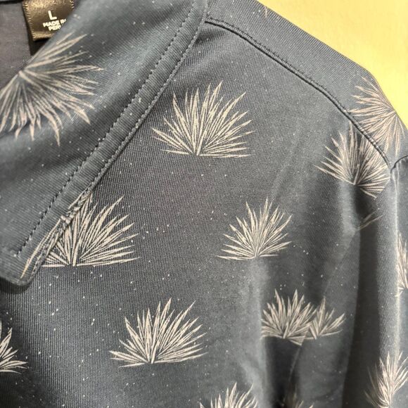 Travis Matthew The Eleffet Short Sleeve Polo Shirt Navy Palm Print - Picture 3 of 7